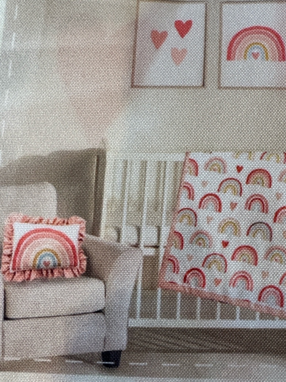 NWT Manhattan Baby White Pink Rainbow Nursery Comforter Pillow 2 Pc Set